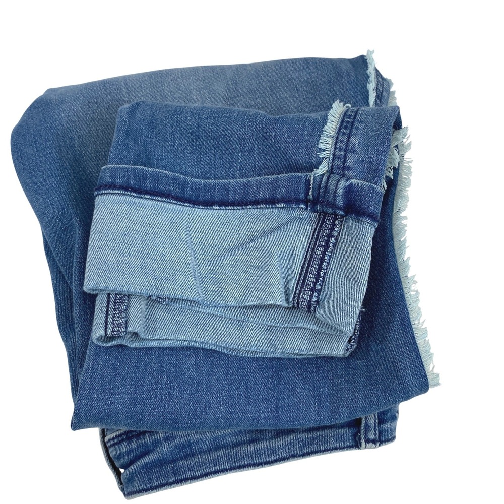 J.Jill‎ Denim High Rise Cropped Jeans Womens 6P Blue Fringe Side Stripe Pockets - Picture 13 of 13